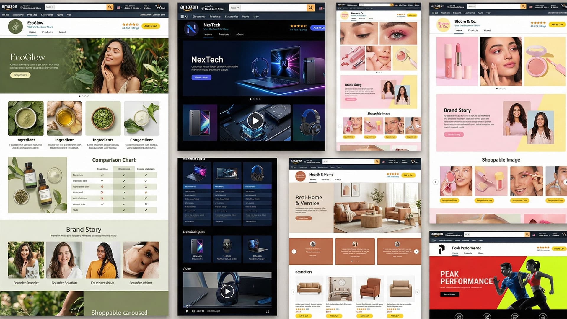 Amazon Storefront design showcase